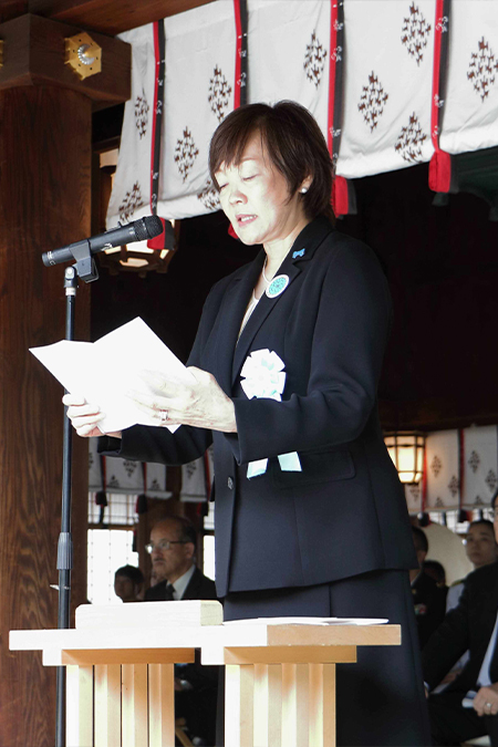 安倍会長祭文奏上