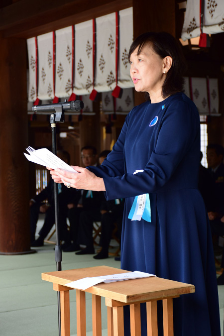 安倍昭恵会長による祭文奏上